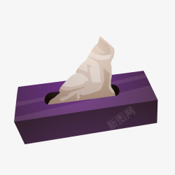 紫色纸巾盒素材