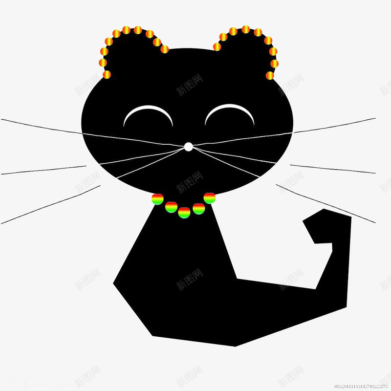 卡通黑色猫咪png免抠素材_新图网 https://ixintu.com 卡通 幼猫 猫咪 黑色