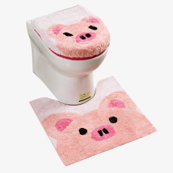 冬季马桶垫可爱小猪马桶垫高清图片