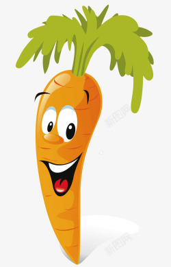 橘黄色的食物一根卡通胡萝卜高清图片