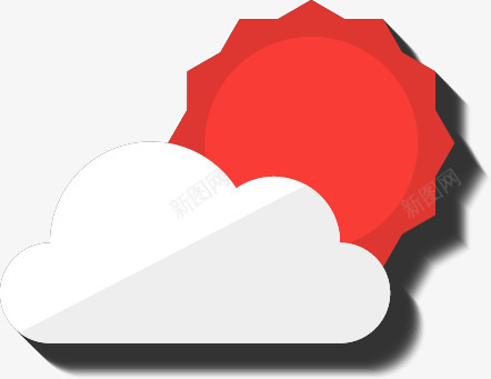 卡通太阳云png免抠素材_新图网 https://ixintu.com 卡通 天气 太阳云