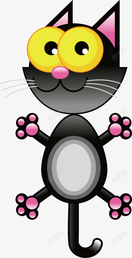 可爱卡通动物png免抠素材_新图网 https://ixintu.com 动物 卡通 可爱 大眼睛 昆虫 猫 黑色