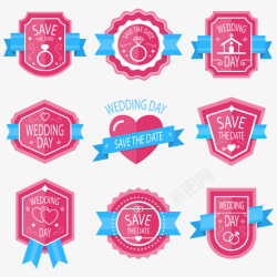 粉色婚礼标签素材