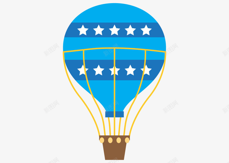 手绘载人气球png免抠素材_新图网 https://ixintu.com 免费 免费素材 气球 热带气球 载人