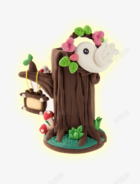 卡通儿童玩具造型png免抠素材_新图网 https://ixintu.com 卡通儿童玩具造型 小鸟 树木