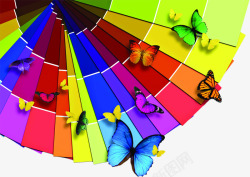 彩色卡通蝴蝶转盘造型素材