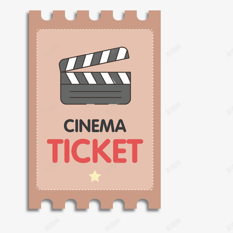 欧式复古电影票png免抠素材_新图网 https://ixintu.com 卡通 可爱 欧式复古 电影票 电影院