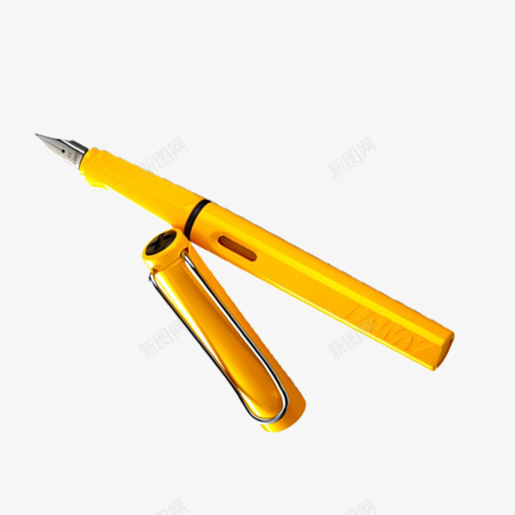 钢笔png免抠素材_新图网 https://ixintu.com 产品实物 写字 学习 钢笔 黄色