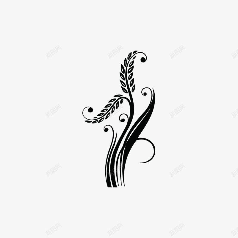 麦穗小麦png免抠素材_新图网 https://ixintu.com 剪影 卡通小麦 小麦 插画 麦子 麦穗 黑色