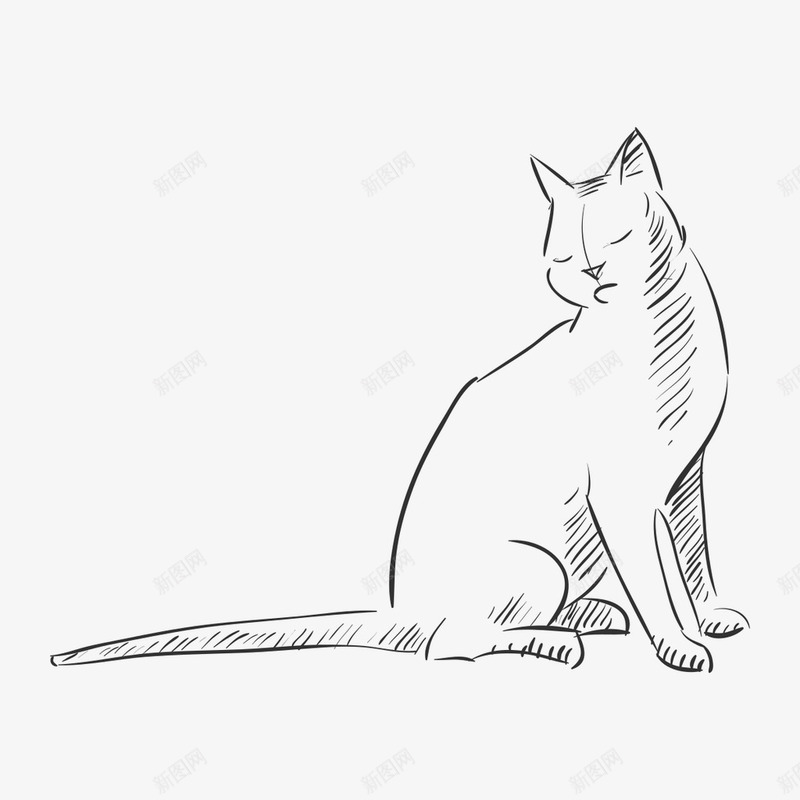 手绘猫咪矢量图图标eps_新图网 https://ixintu.com 手绘素材 猫咪 白色猫咪 矢量素材 矢量图
