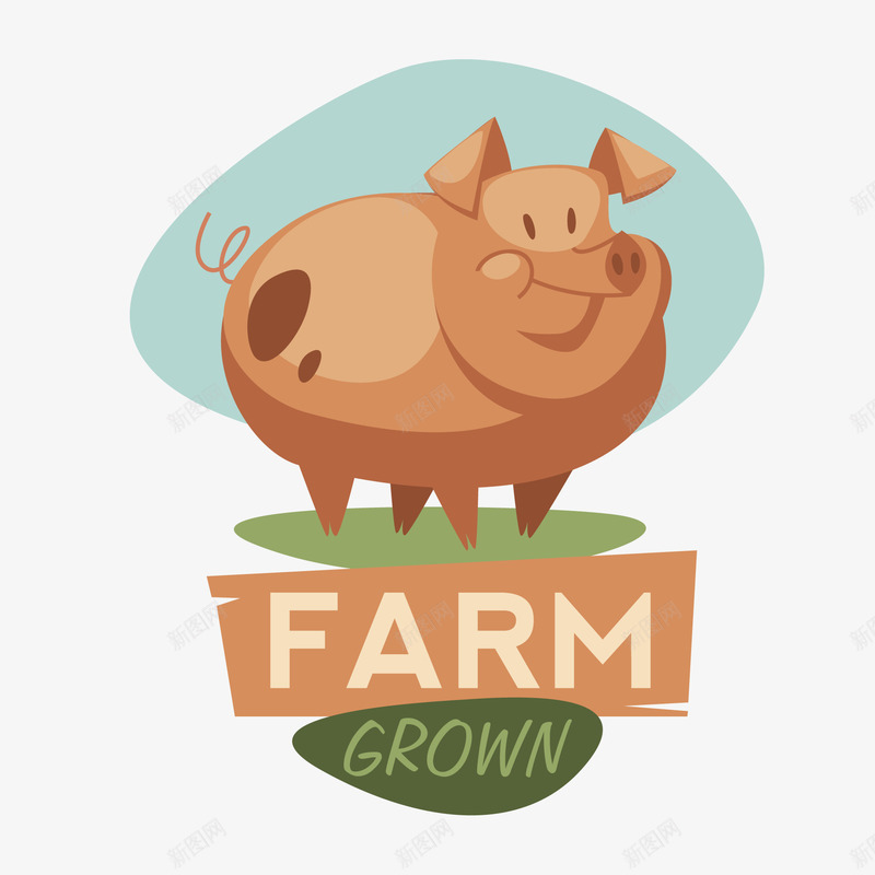 农场养殖的动物矢量图ai免抠素材_新图网 https://ixintu.com 养殖场 农场 动物设计 卡通 小猪 矢量图