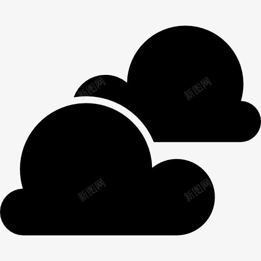 两黑云形状图标png_新图网 https://ixintu.com 乌云 天气 形状 形状的云 暴风雨 阴天 风暴 黑色