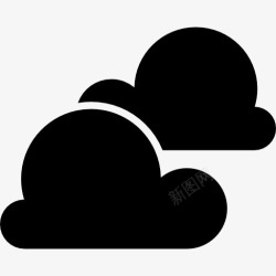 暴风雨般的形状两黑云形状图标高清图片