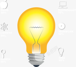 明亮灯泡商务信息图黄色灯泡图表高清图片