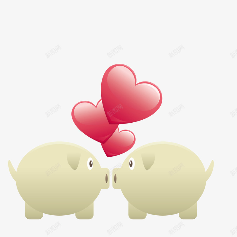 相爱的小猪png免抠素材_新图网 https://ixintu.com 可爱的 小猪 心意 恋爱的 爱心 相恋 相爱的 红色的