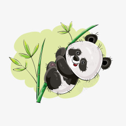 卡通手绘熊猫矢量图素材