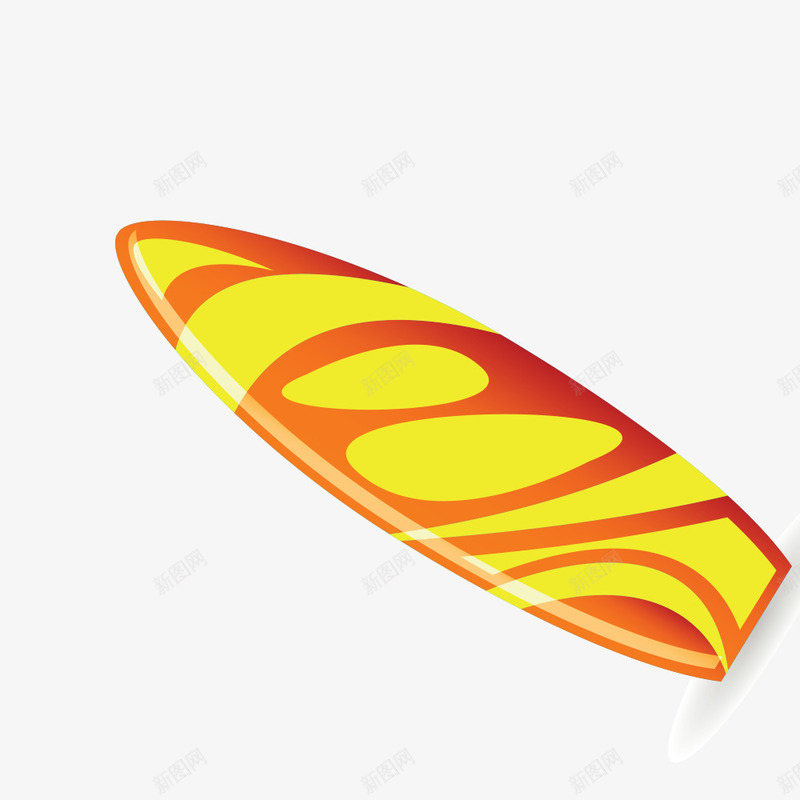 黄色冲浪板png免抠素材_新图网 https://ixintu.com 一个 冲浪板 划桨板 卡通 手绘 橘色的 简图 黄色的