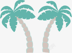 两颗椰子树矢量图素材