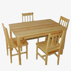 松木原木松木餐桌家具实物图高清图片