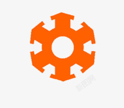 橘色箭头组成的圆形图案素材