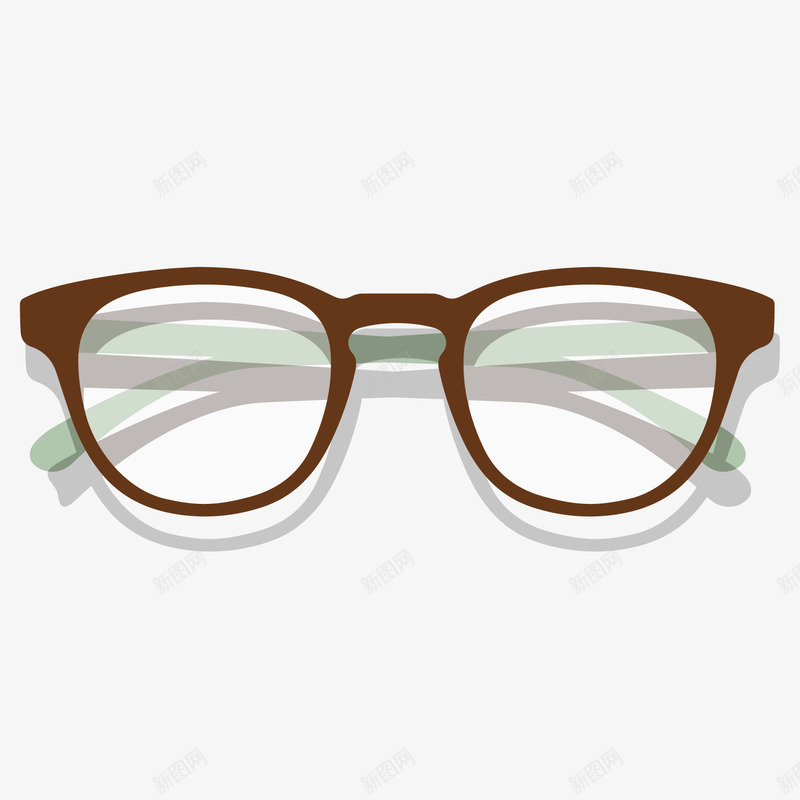 扁平棕色眼镜矢量图eps免抠素材_新图网 https://ixintu.com 学习用品 工具 扁平 棕色 眼镜 装饰 透明 矢量图