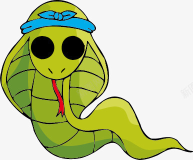 带着墨镜的蛇png免抠素材_新图网 https://ixintu.com 动物 卡通 眼镜 绿色