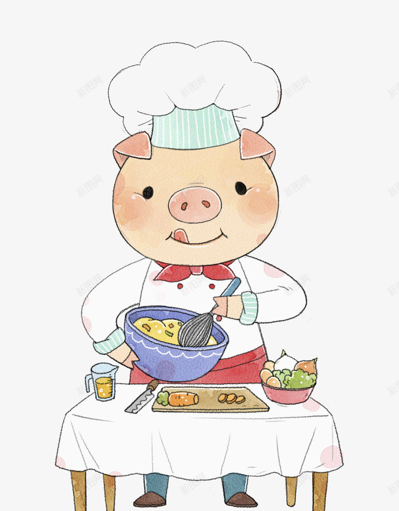 做饭的厨师场景图png免抠素材_新图网 https://ixintu.com 做饭的 卡通 厨师 可爱的 大厨 小猪 帅气的