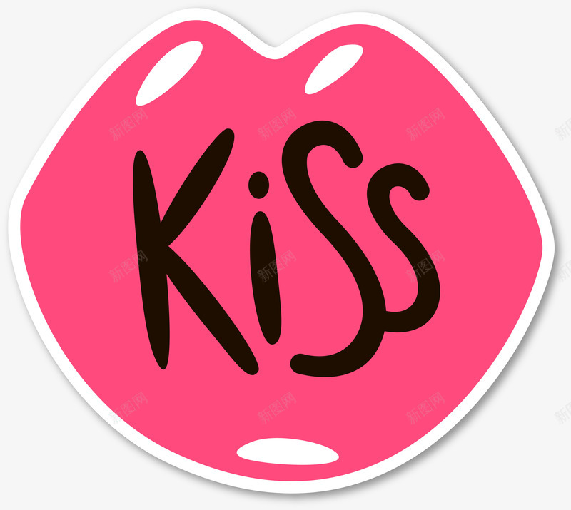 红色嘴唇卡通贴纸png免抠素材_新图网 https://ixintu.com kiss 卡通贴纸 嘴唇 手绘 矢量图案 红色 装饰图案