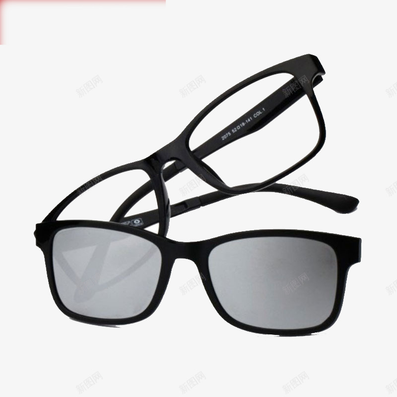 两副眼镜png免抠素材_新图网 https://ixintu.com 产品实物 墨镜 镜框 黑色