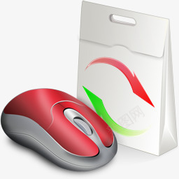 红色鼠标购物袋标志图标png_新图网 https://ixintu.com 图标 标志 红色 购物袋 鼠标 鼠标样式