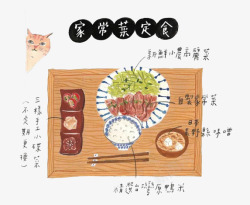 日本定食家常菜定食高清图片