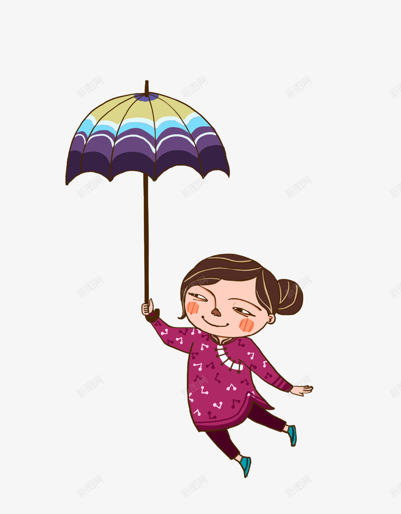 卡通下雨插画png免抠素材_新图网 https://ixintu.com 下雨 打伞 插画 雨伞
