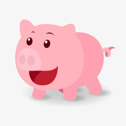 卡通可爱的粉红猪矢量图素材