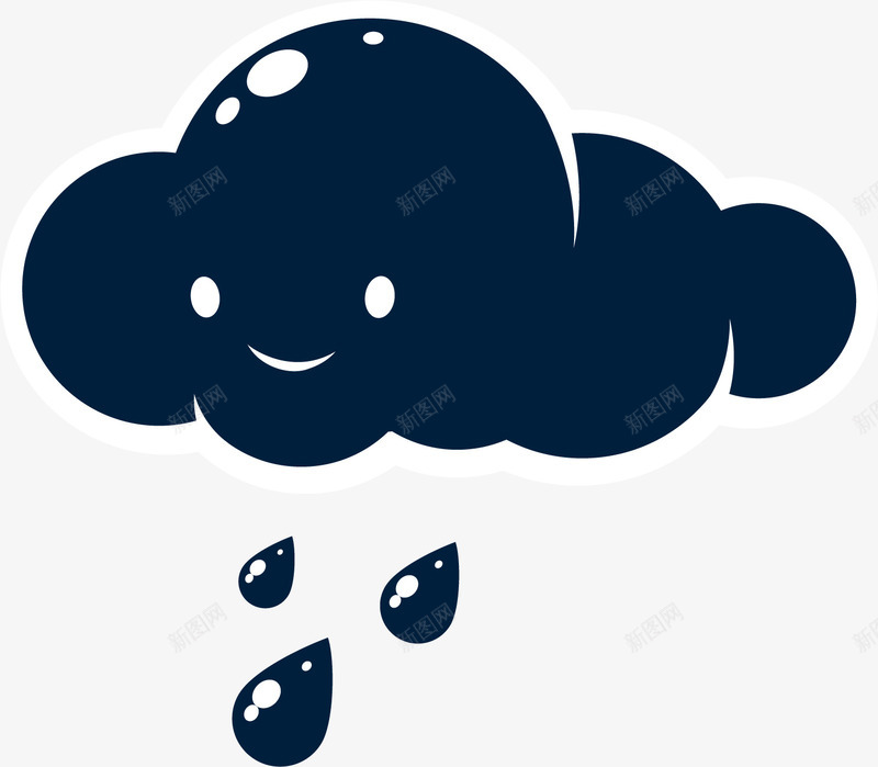 蓝色的乌云图标png_新图网 https://ixintu.com 下雨 下雨天 乌云 云朵 卡通云朵 天气 矢量云朵 蓝色