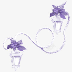 紫色蝴蝶结装饰的灯素材