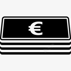 两叠欧元欧元纸币叠图标高清图片
