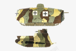 装甲车PNG一战德国老式坦克psd装甲车高清图片