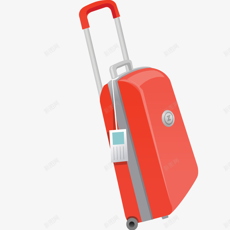 红色的旅行行李箱矢量图ai免抠素材_新图网 https://ixintu.com 世界旅游日 出游 游玩 红色 行李箱设计 矢量图