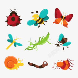 创意螳螂卡通昆虫高清图片