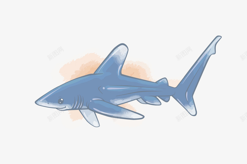 鲨鱼png免抠素材_新图网 https://ixintu.com 卡通鱼 大海 手绘 水彩 海洋 矢量鲨鱼 鱼类 鲨鱼