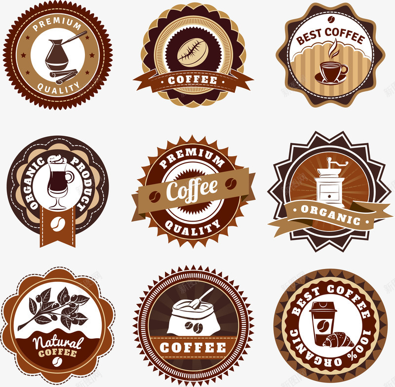 复古咖啡标签图标png_新图网 https://ixintu.com 咖啡 复古 怀旧 标签 饮料