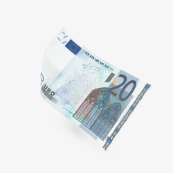 21欧元漂浮的20欧元纸币高清图片