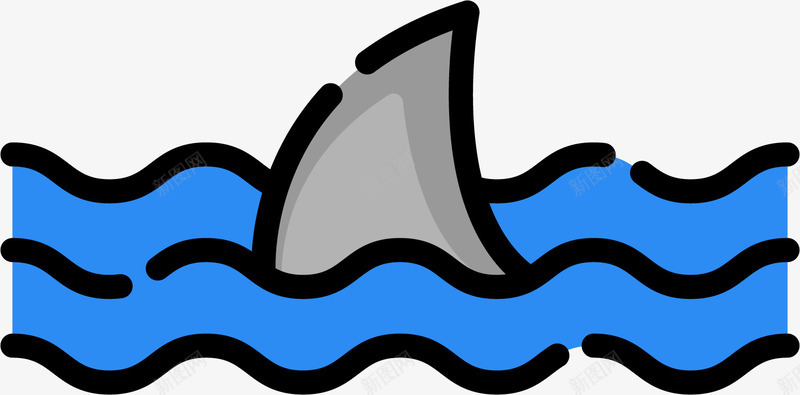 卡通鲨鱼鳍矢量图图标eps_新图网 https://ixintu.com 卡通 危险 图标ico 图标icon 大海 海洋 海洋动物 鲨鱼 鲨鱼鳍 矢量图