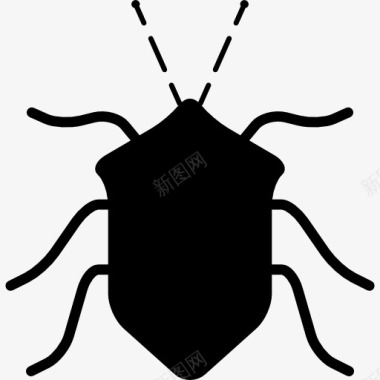错误的黑色昆虫形状从顶视图图标图标