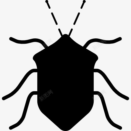 错误的黑色昆虫形状从顶视图图标png_新图网 https://ixintu.com 动物 基本图标 昆虫 虫子 黑色