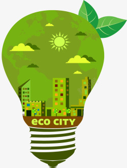 生态城市灯泡素材