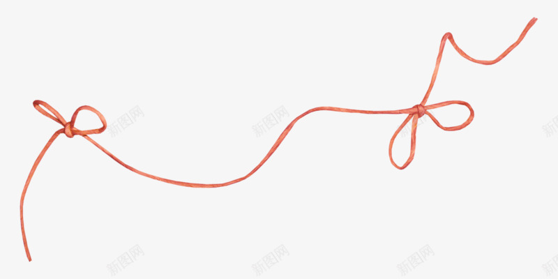 红色绳子png免抠素材_新图网 https://ixintu.com 红色 细绳子 蝴蝶结 装饰简约边框