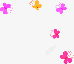 粉色卡通蝴蝶造型素材