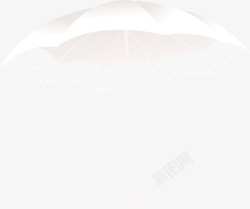 手绘白色雨伞素材