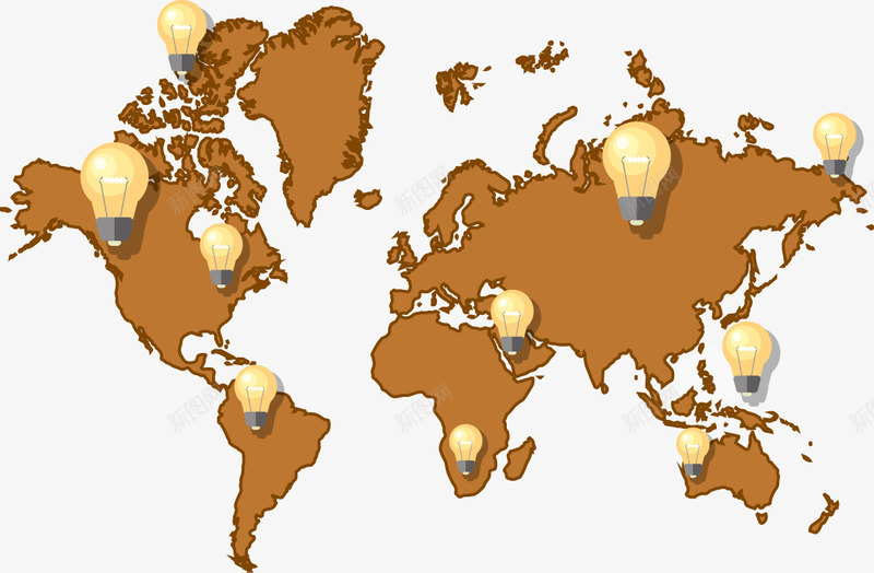 创意地球地图灯泡png免抠素材_新图网 https://ixintu.com 创意 地图 地球 灯泡